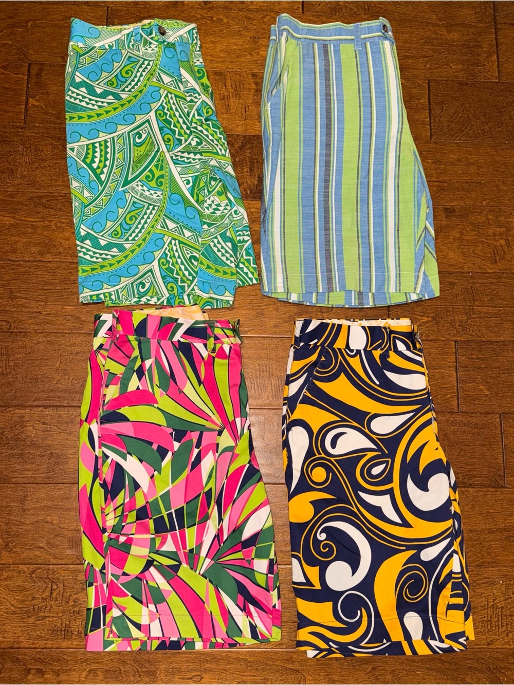 Lot of 4 LOUDMOUTH Golf Shorts Men's Sz 36 pink, green, blue, yellow, gold